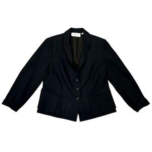 Per Se by Carlisle Black Peplum Blazer Jacket Size 12